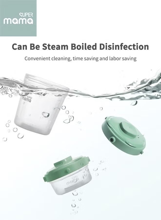 SUPERMAMA 3 PCS Plastic Baby Food Storage Boxes Airtight Leak-proof with Measurement Indication for Fruit, Purée, Yogurt - Image 5